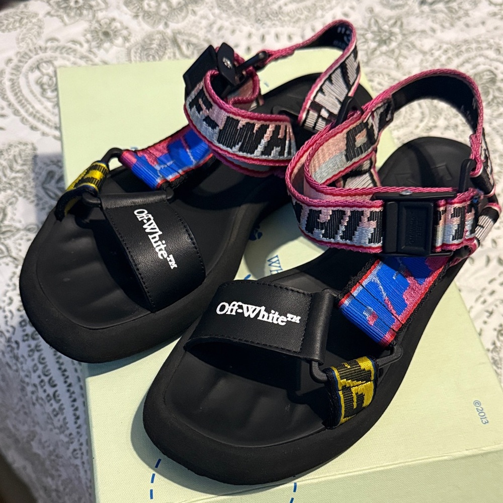 Off-White Black and Pink Sandals